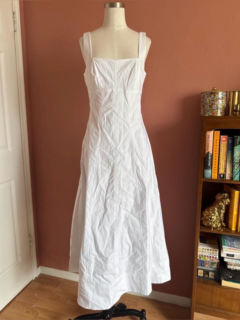Banana Republic White Maxi Dress with Square Neck